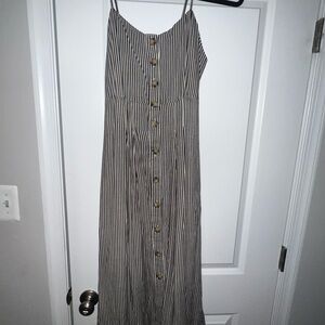 Ardene Black and White Striped Maxi Dress